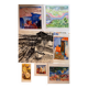 Lot de 7 tableaux aquarelles signées B. Lévêque "Carnet de voyage"
