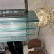 Large suspended chandelier, glass ceiling light, Italy 1970s.