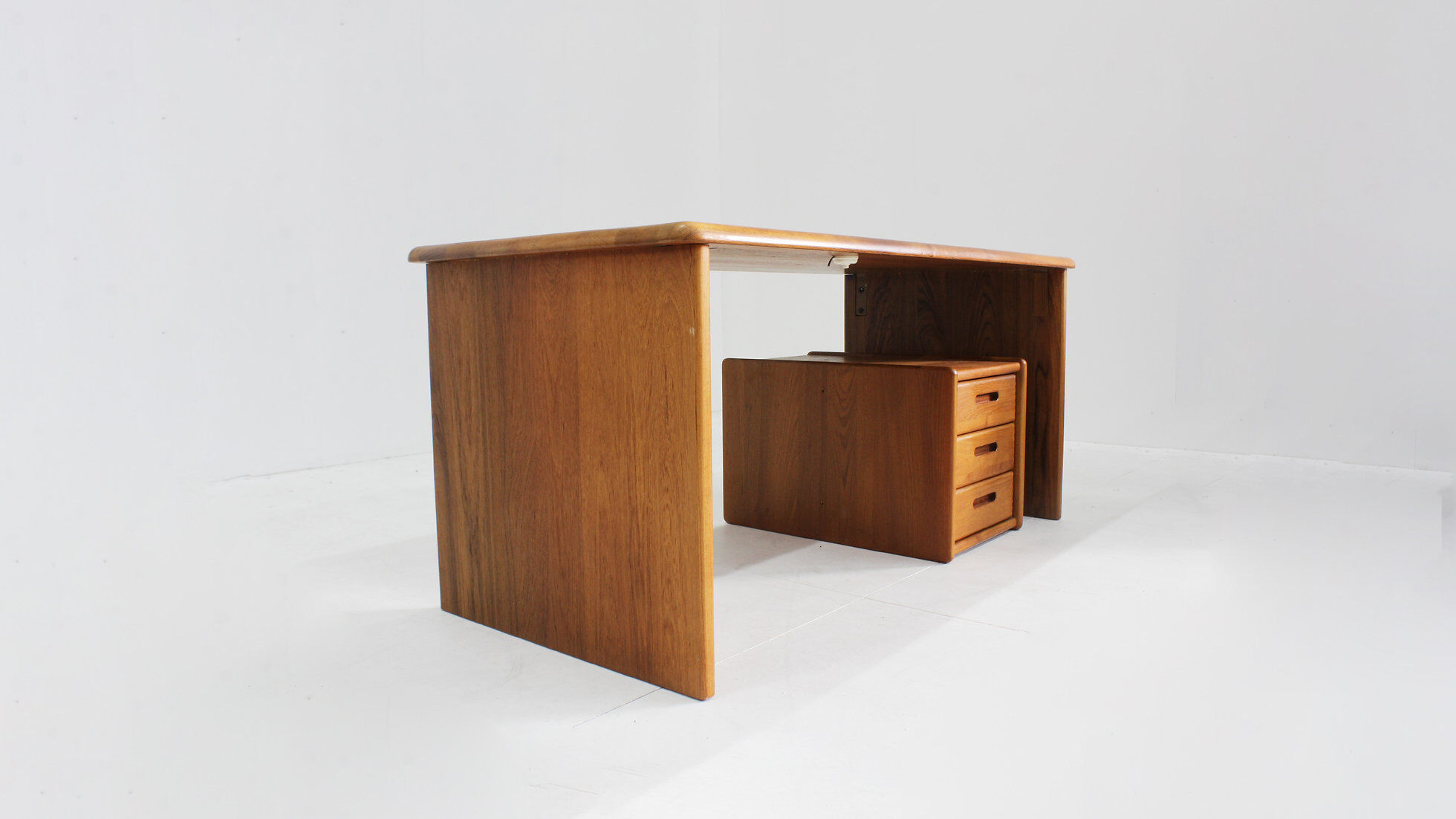 Vintage Danish solid teak desk 1960s