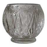 Vase boule en verre moulé ancien