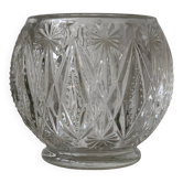Vase boule en verre moulé ancien