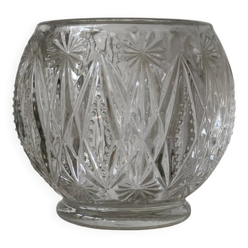 Antique molded glass ball vase