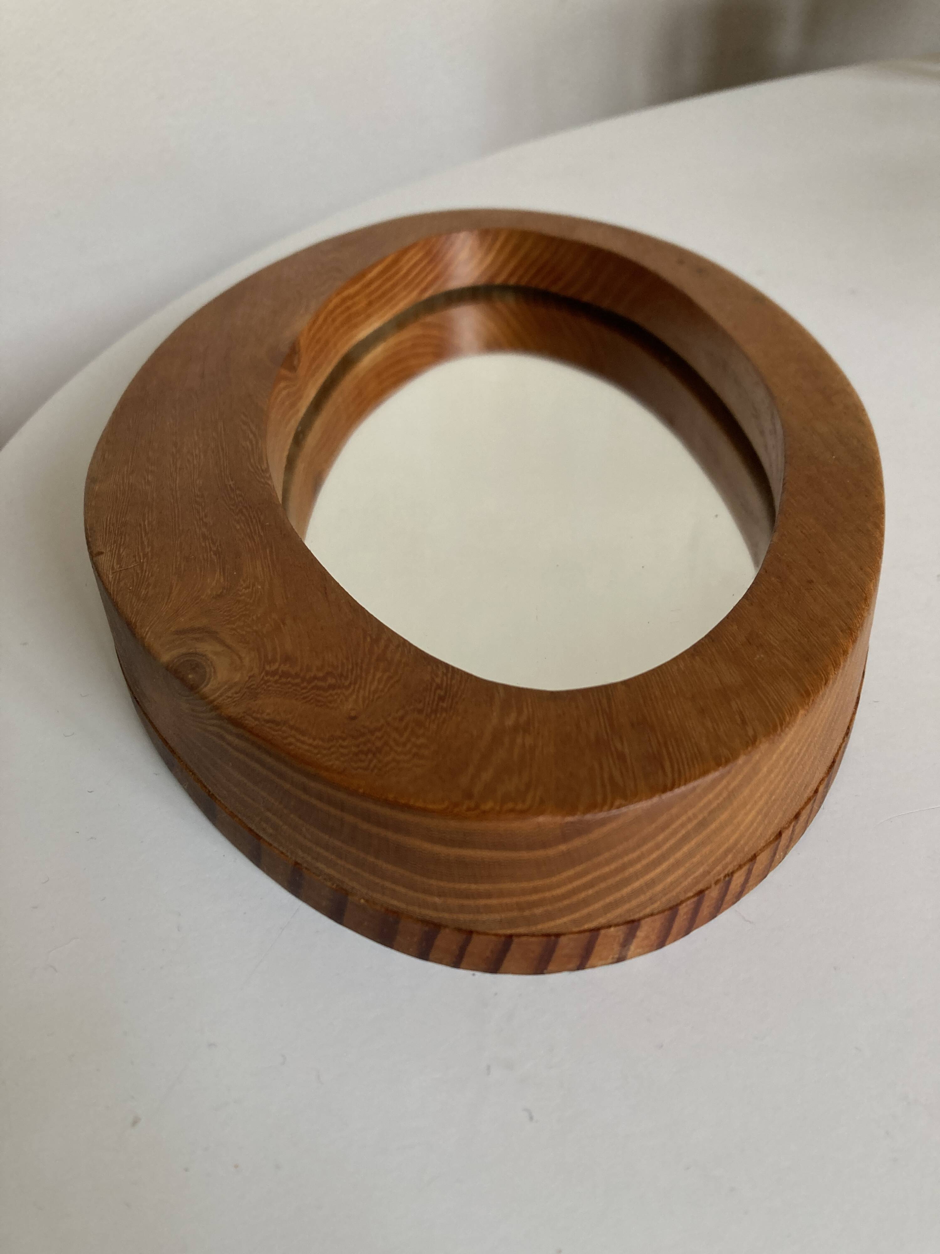 Pine mirror with asymmetrical design, 1960