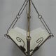 Art deco hanging lamp with 4 cloudy glass plates