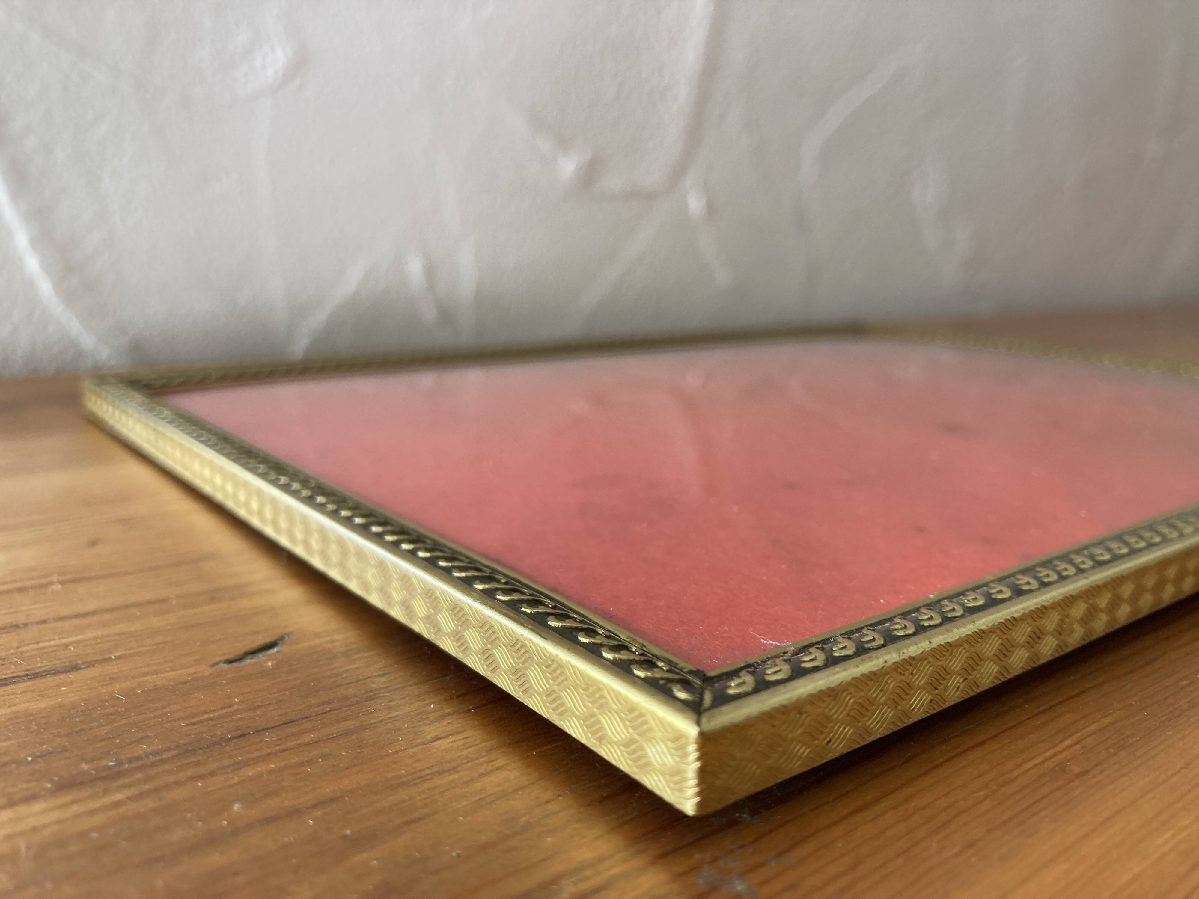 Photo frames, convex glass and gilded brass, 1960s-1970s