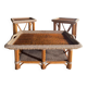 Coffee Table And Pair Of Sofa Ends From The 70s In Bamboo - 20th Century