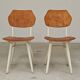 Paire de chaises ex Tchécoslovaquie TON Thonet Blanche et bois ciré