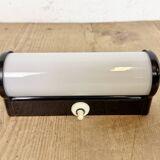Industrial Brown Bakelite Wall Light with Milk Glass, 1950s