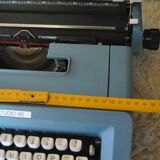 Blue typewriter Ollivetti Studiu 46 years 70
