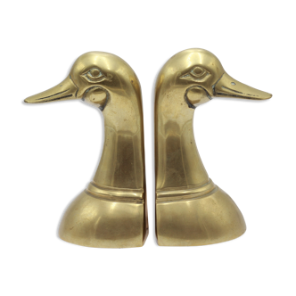 Pair of brass duck book greenhouses