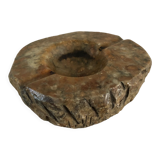 Polished and raw marble ashtray