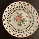 Fruit basket in fine polychrome earthenware KG Lunéville, 1900