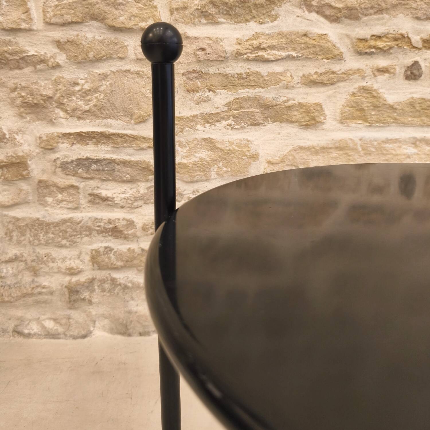 Foldable metal side table, design by Tord Bjorklund, Ikea.