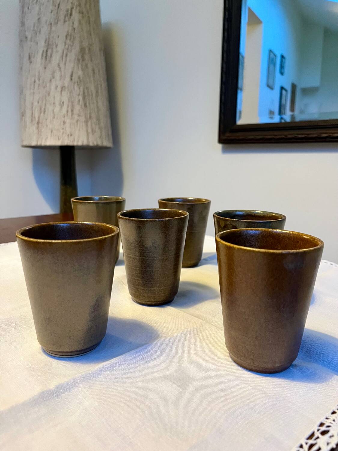 Lot de 6 gobelets vintage — Grès Pots Digoin
