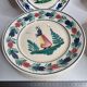 Set of 12 flat and hollow old plates decorated Breton, Henriot, Quimper