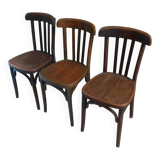 3 turned wooden chairs