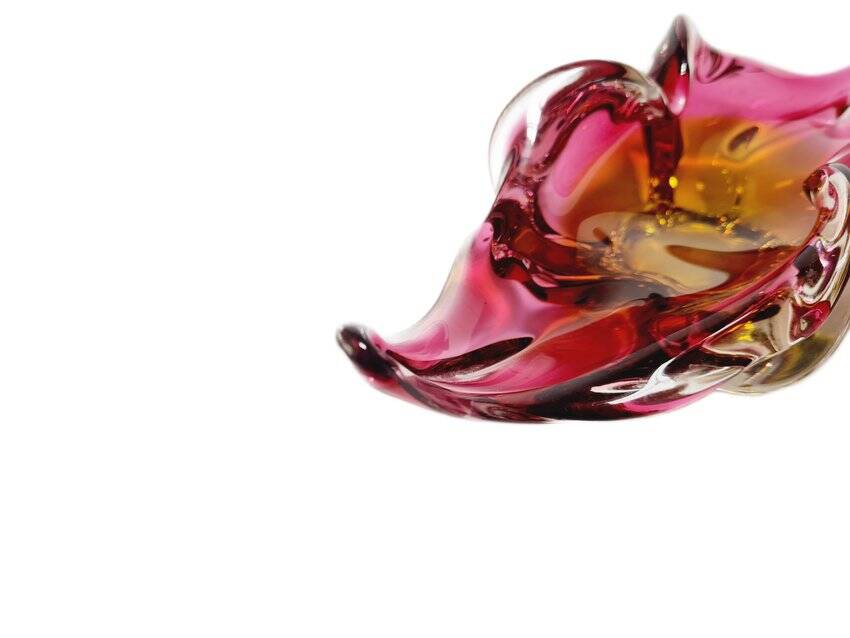 Decorative bowl by J. Hospodka for Chribska Glassworks, Czechoslovakia, 1960s