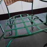 Metal and rattan chair with vine and grape decor