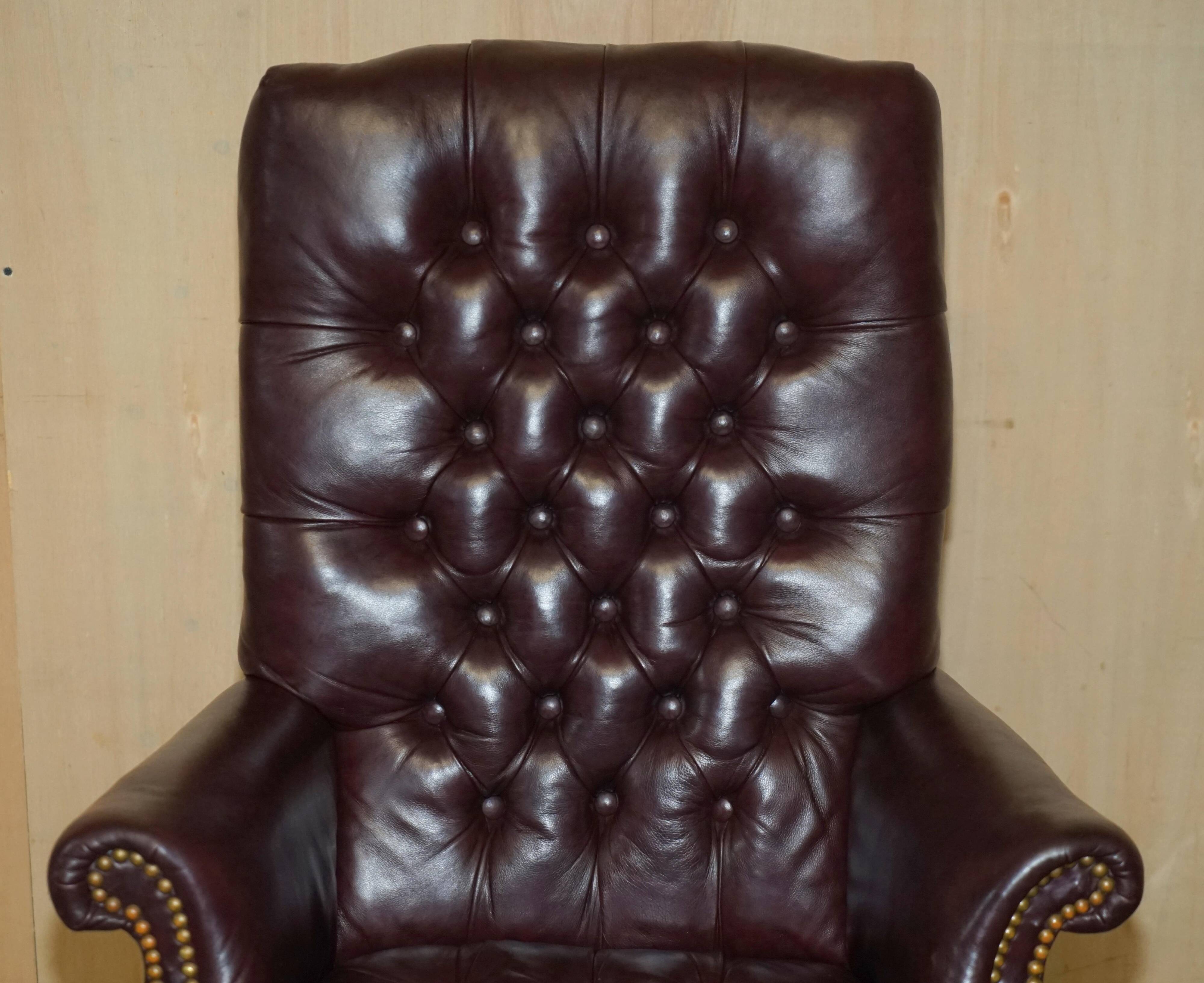 Vintage Chesterfield office chair with high back in Heritage leather.