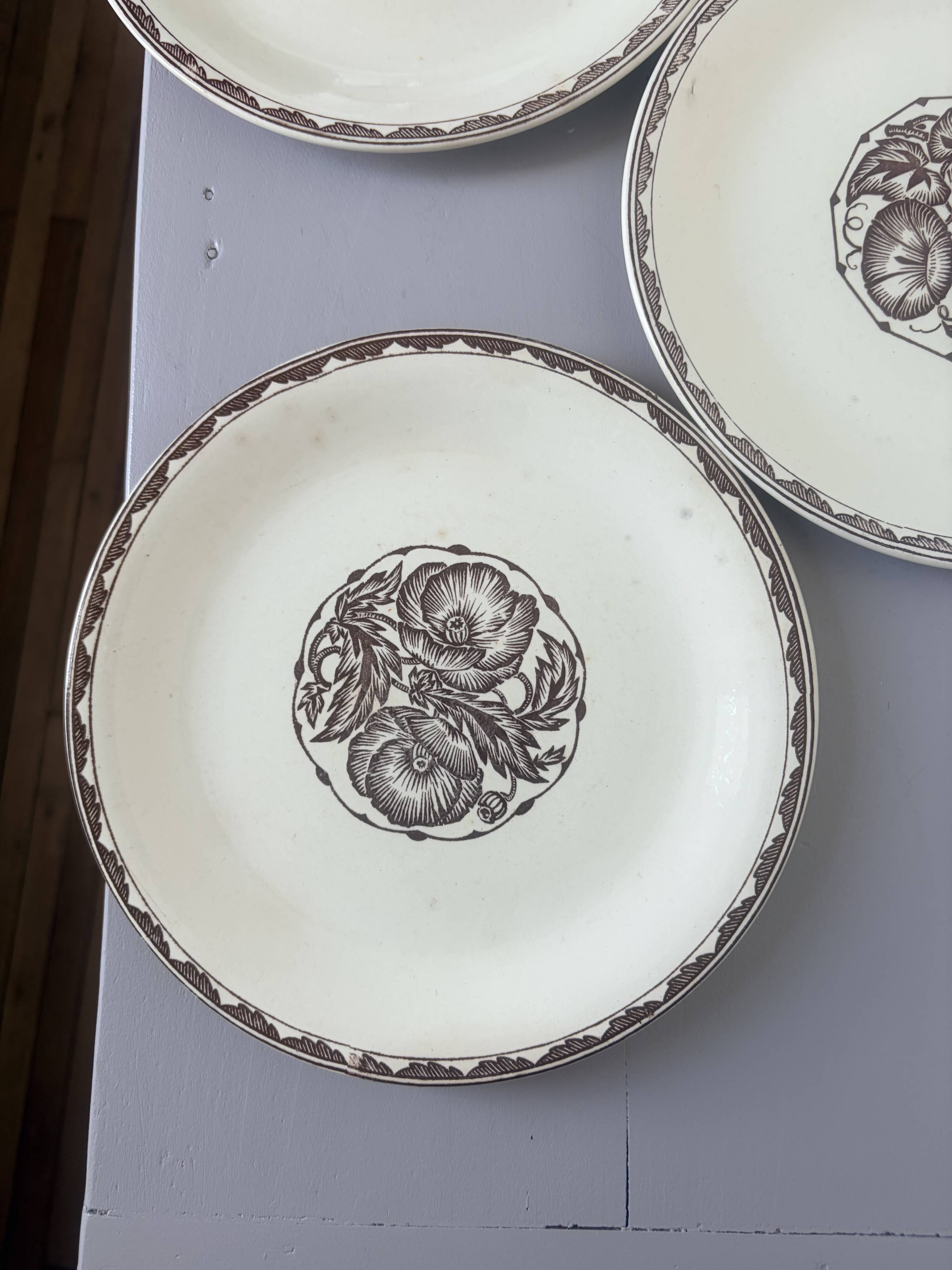 3 flat plates from Sarreguemines model Argonne 210734