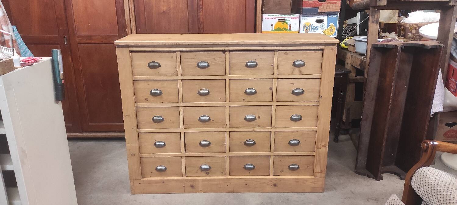 Seed trader's furniture with 20 fir drawers