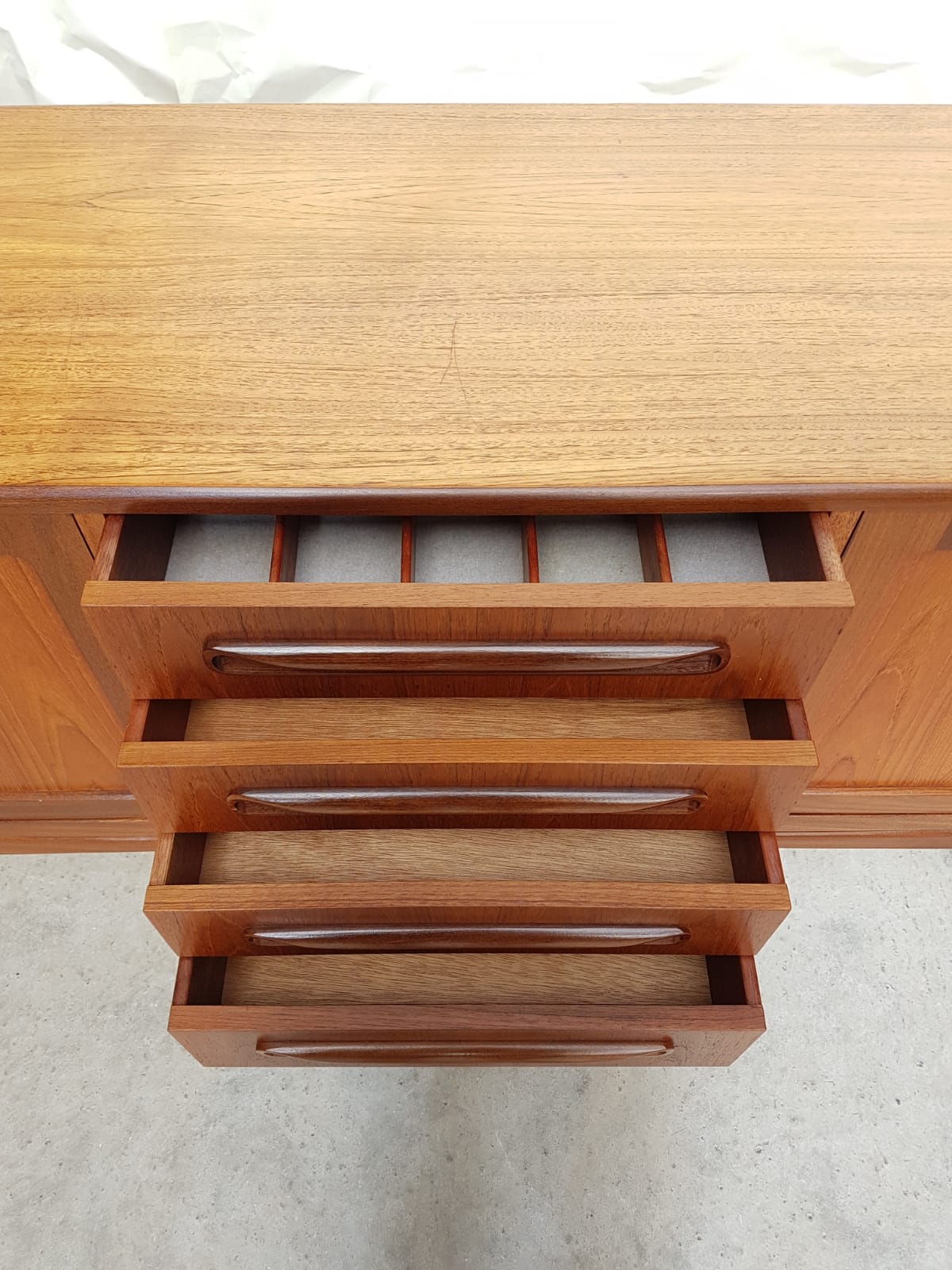 Vtg Mid Century G Plan Fresco Teak 7ft Sideboard Danish Design 60s 70s Retro