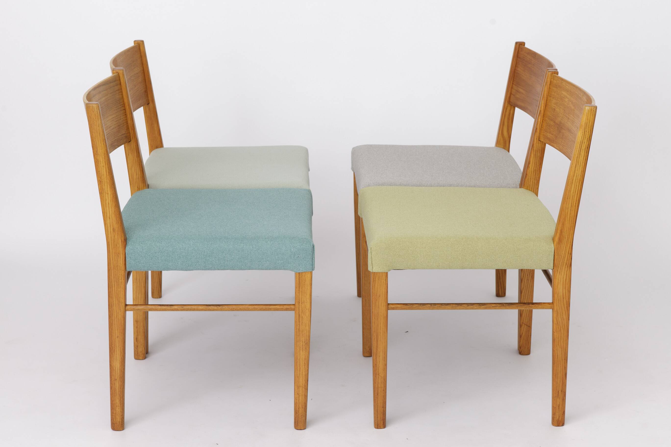 Set of 6 Vintage Beech Dining Chairs, Germany 1970s, Restored Wooden Dining