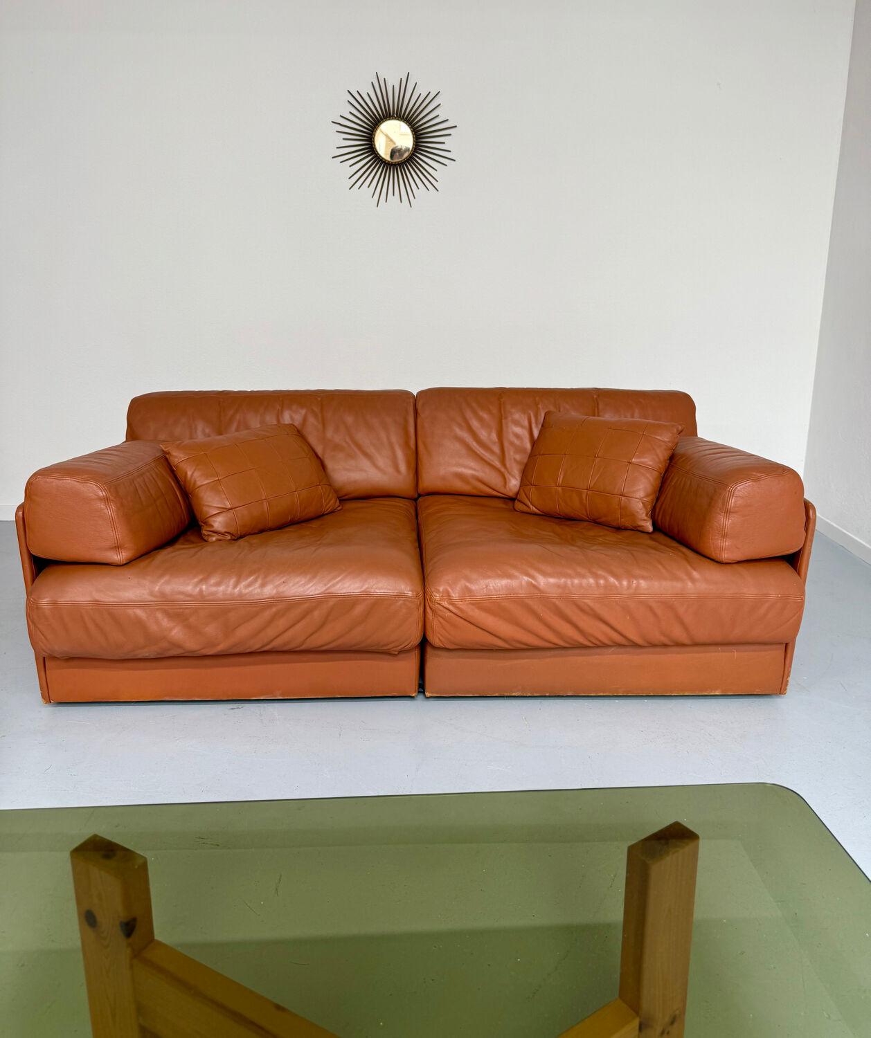 DESEDE ds 76 vintage design camel leather 2-seater sofa