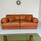 DESEDE ds 76 vintage design camel leather 2-seater sofa