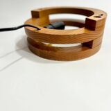 Vintage design wall light in pine and plexiglass, 1970s