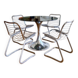 Tulip foot table & 4 chairs