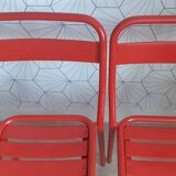 Lot de 4 chaises tolix t1 par xavier pauchard, vintage 1960.