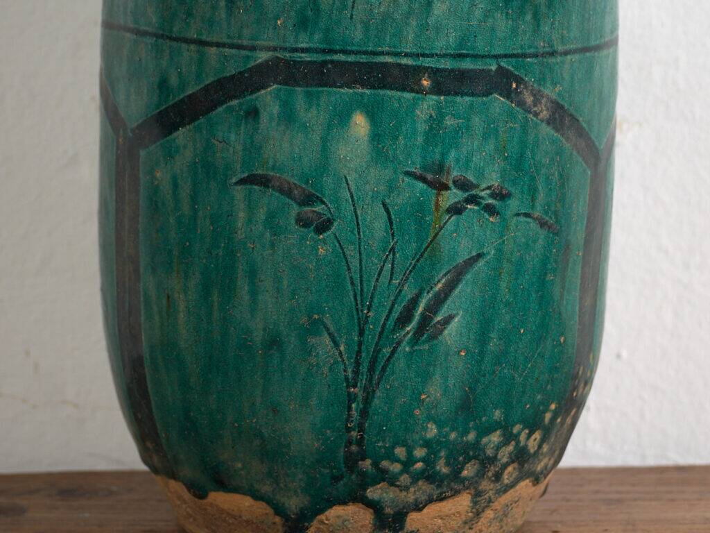 Antique enamelled vase with floral patterns (c.1820) #15
