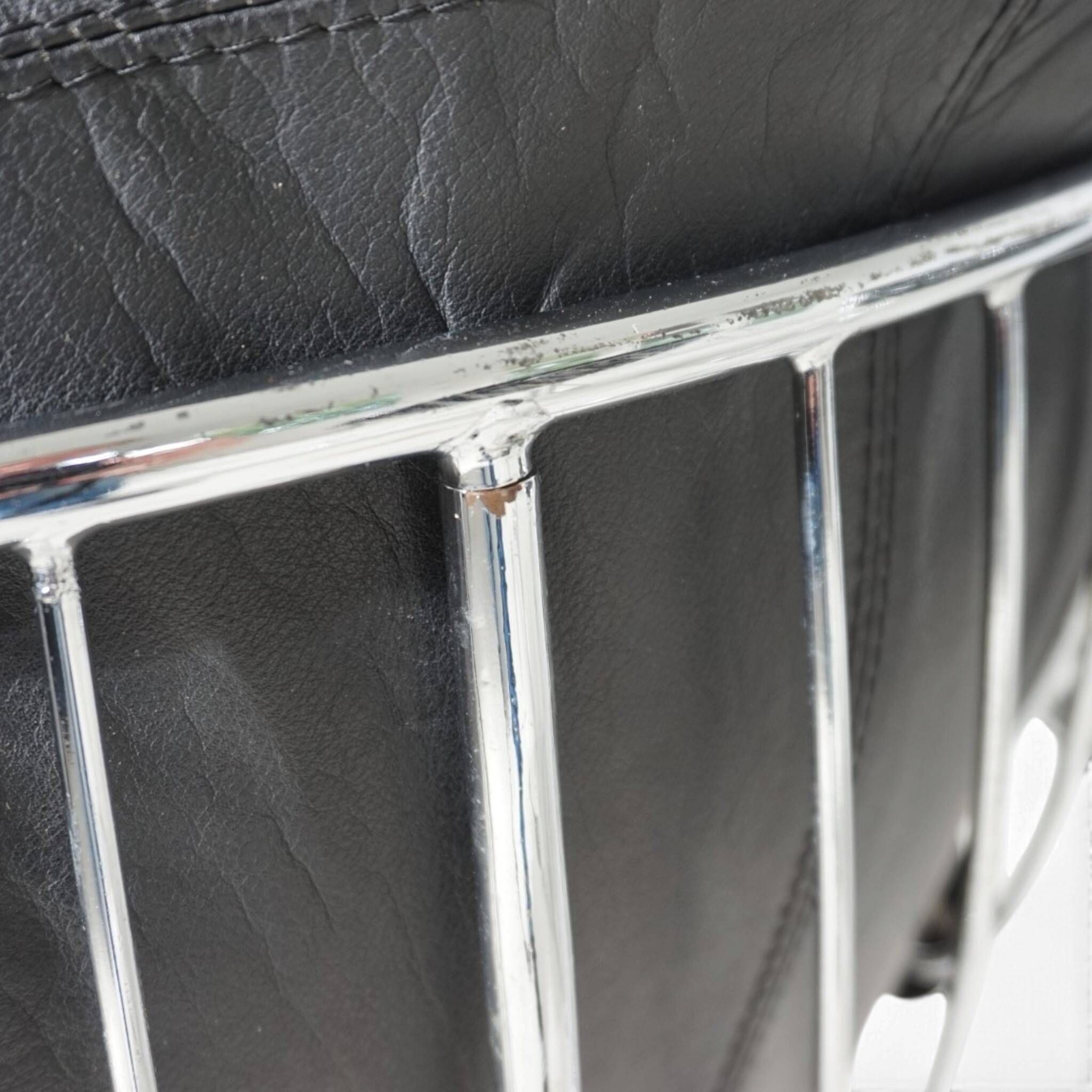 Set of 4 Pan Am dining chairs, chrome, leather by Gastone Rinaldi for RIMA,