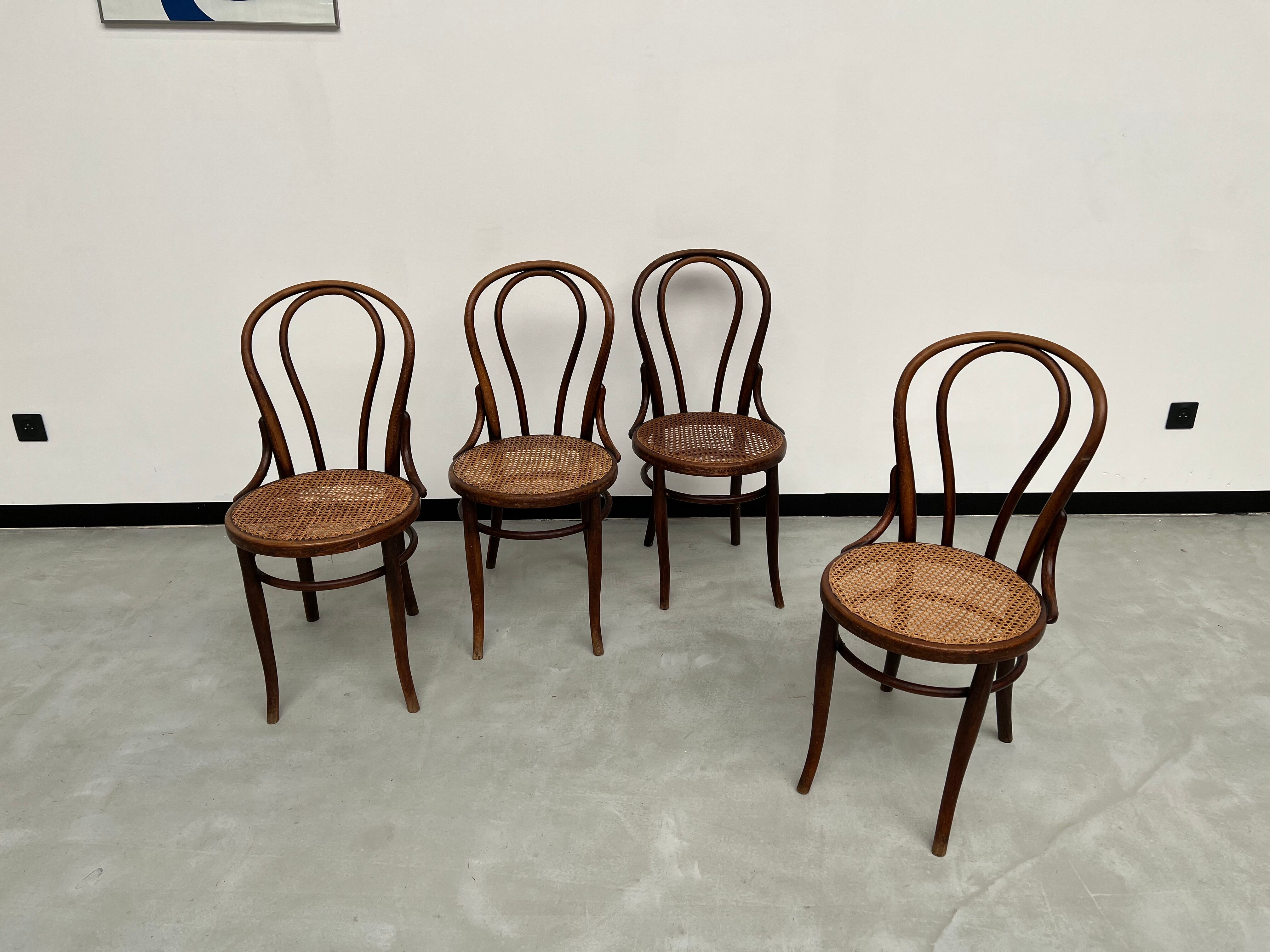 4 bentwood bistro chairs, circa 1910