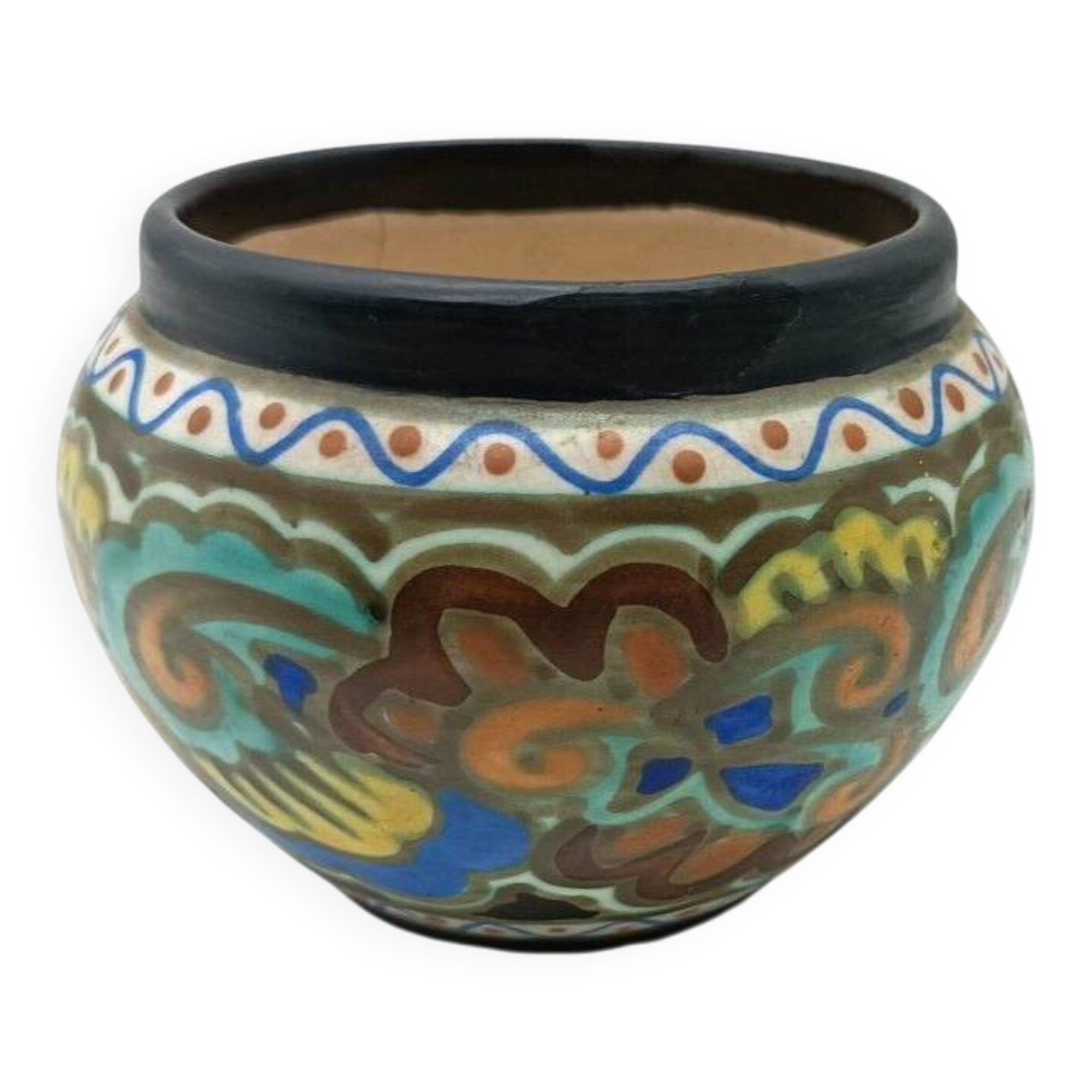 Vase en céramique Montoise Bergen, Antoine Dubois, Belgique, Art déco 1920 1930