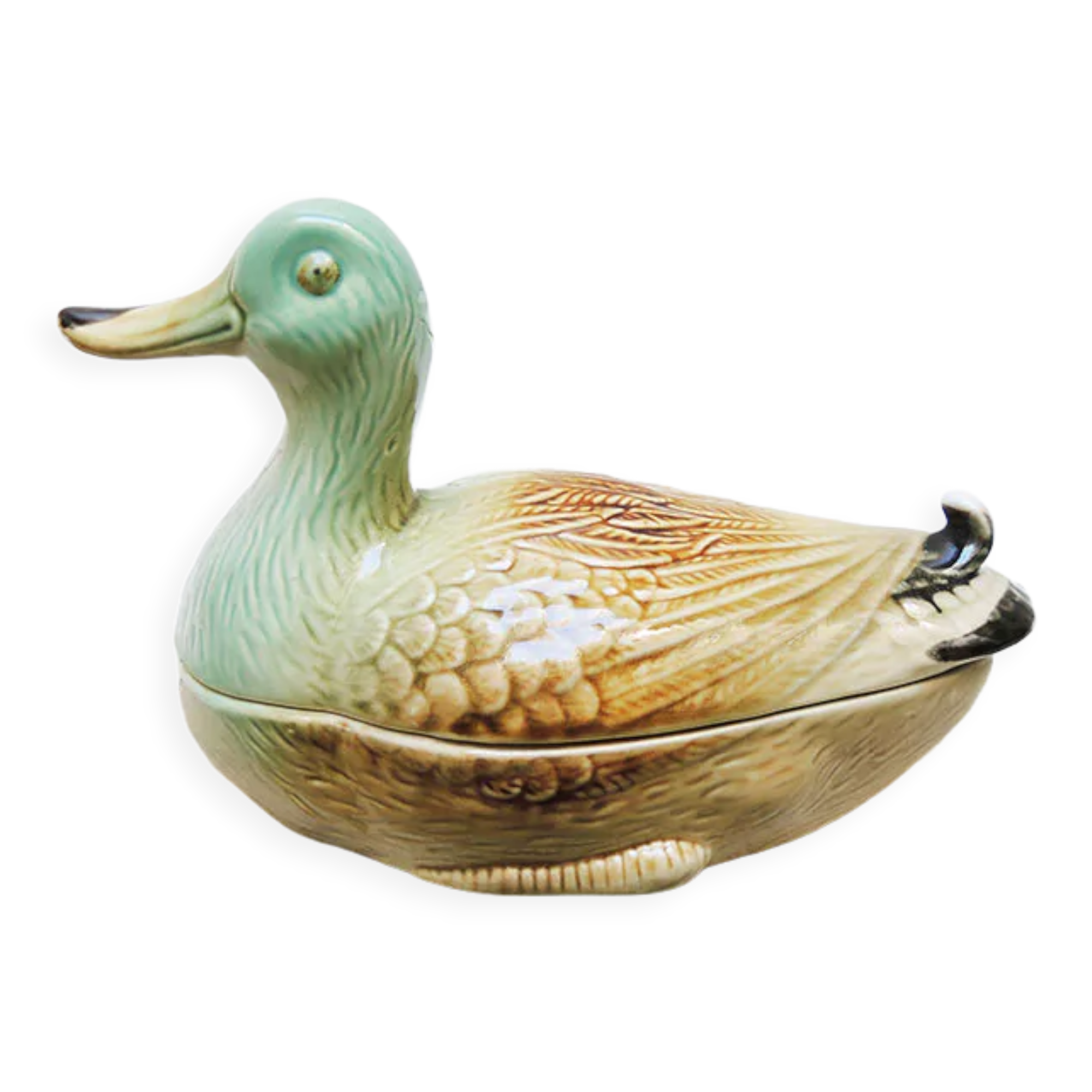 Pot En Céramique Décor Canard - Blanc - Style Campagne - Occasion Bon état