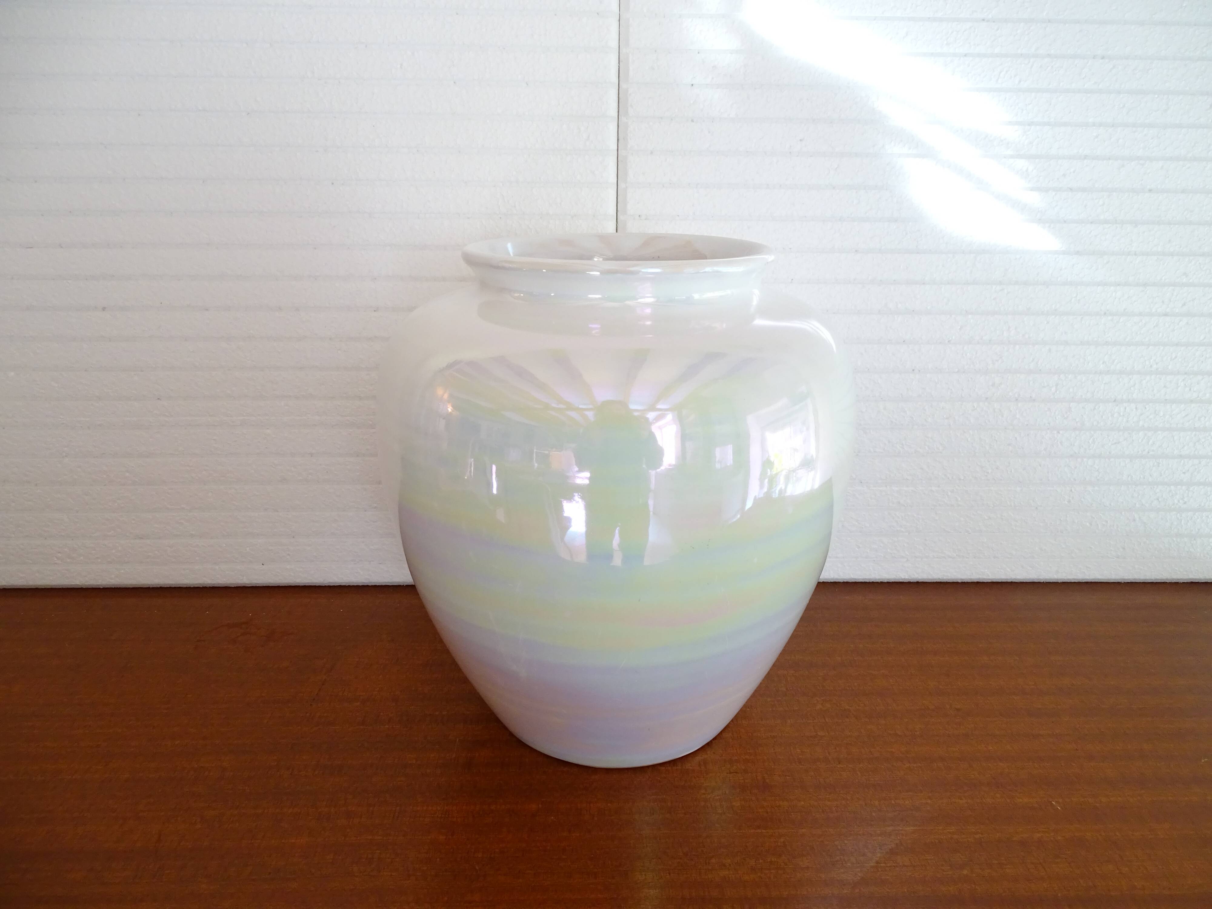 Iridescent earthenware vase, 1960
