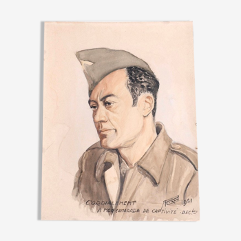 Portrait d'homme, militaire, années 40