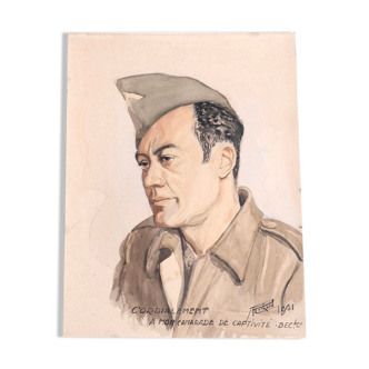 Portrait d'homme, militaire, années 40