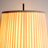 1950s floor-lamp in brass and plissé