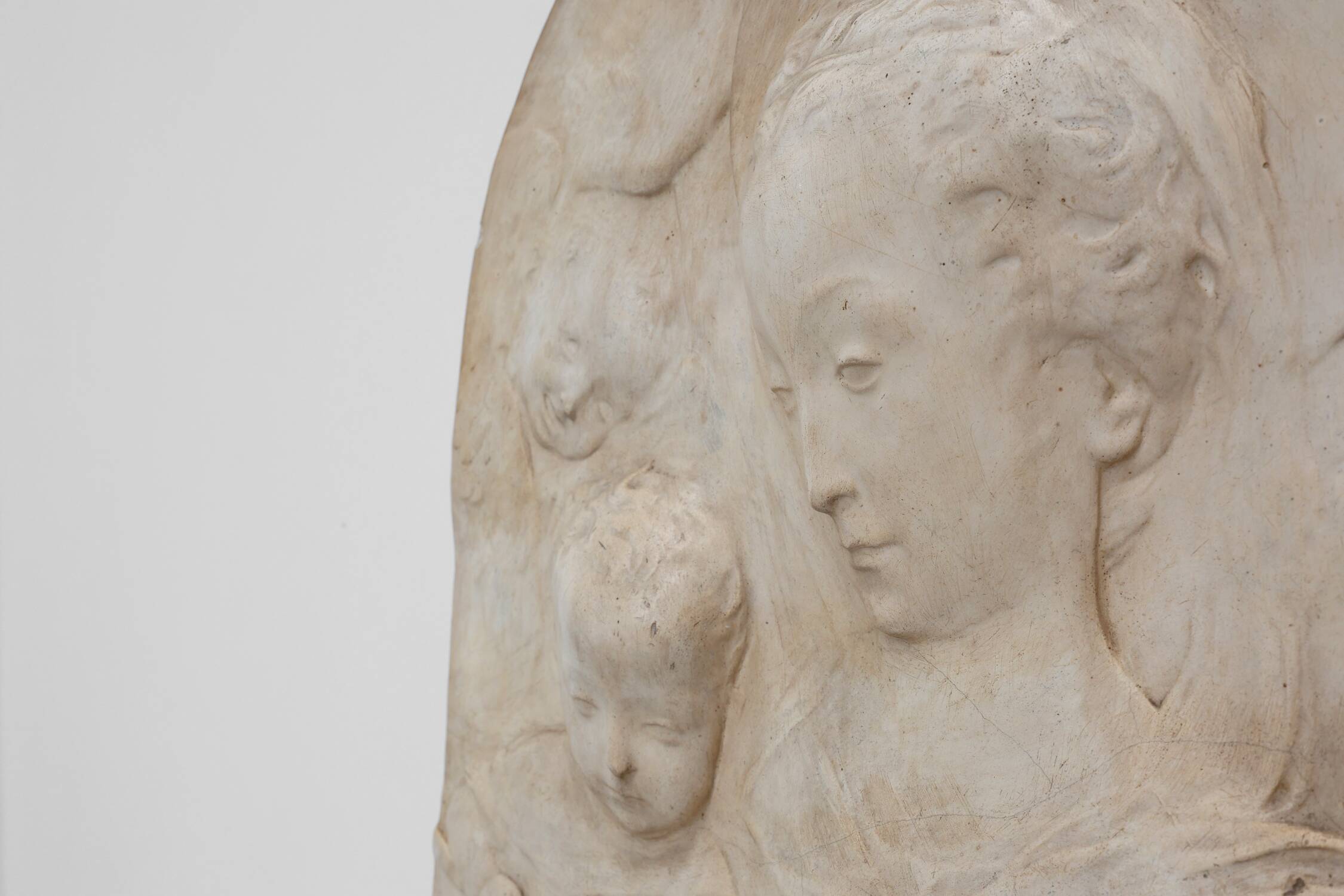 Bas relief in stucco of Madonna with child by Antonio Rossellino, Italy ca.