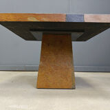 Slate stone brutalist coffee table, 1980s