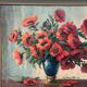 Original Swedish Oil on Canvas – "Red Poppies in a Blue Vase" by C. Horst – Signed – Vintage and Framed – 72 × 62 cm (28.3" × 24.4")