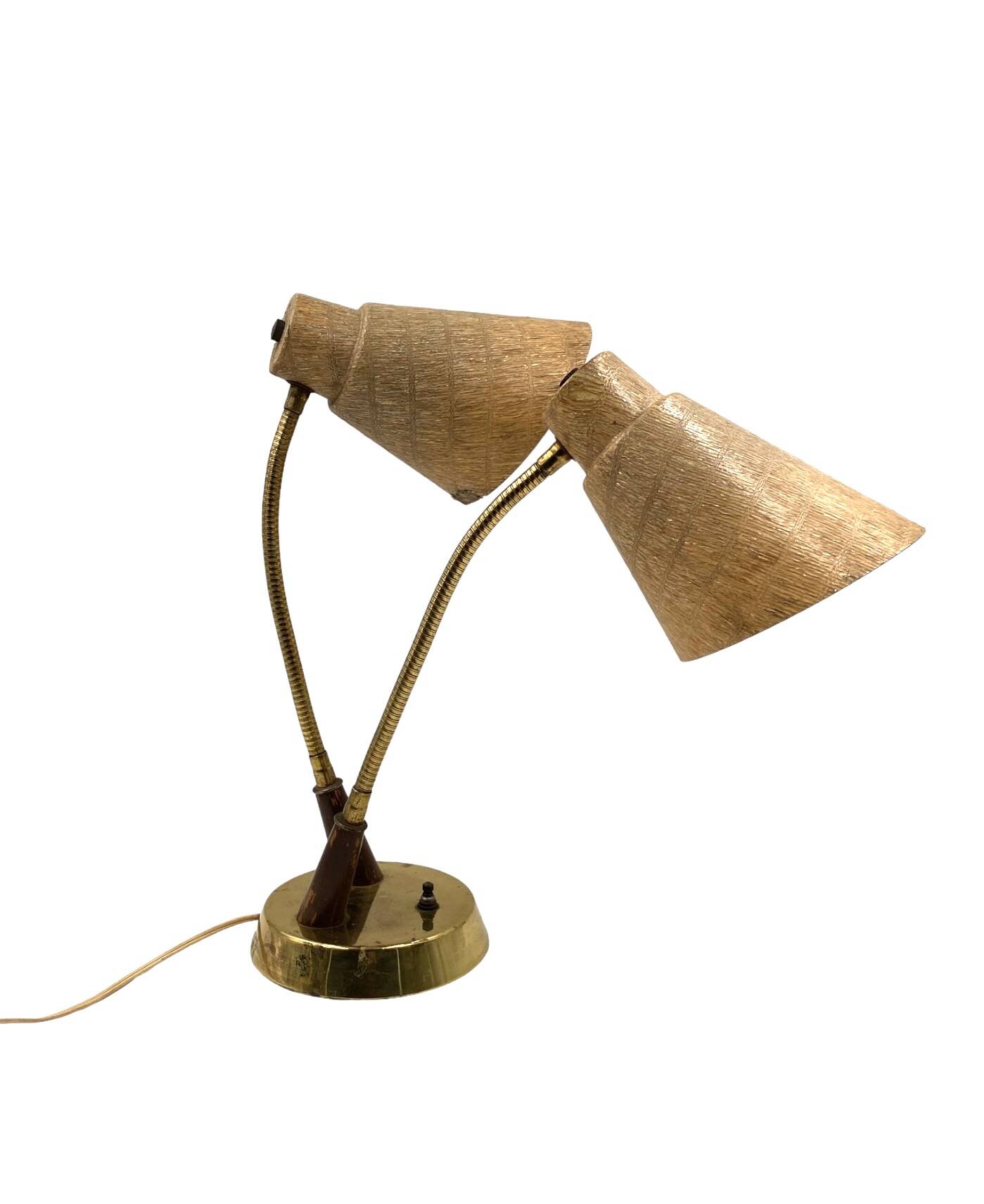 Mid-century modern two lights lamp, France circa 1960