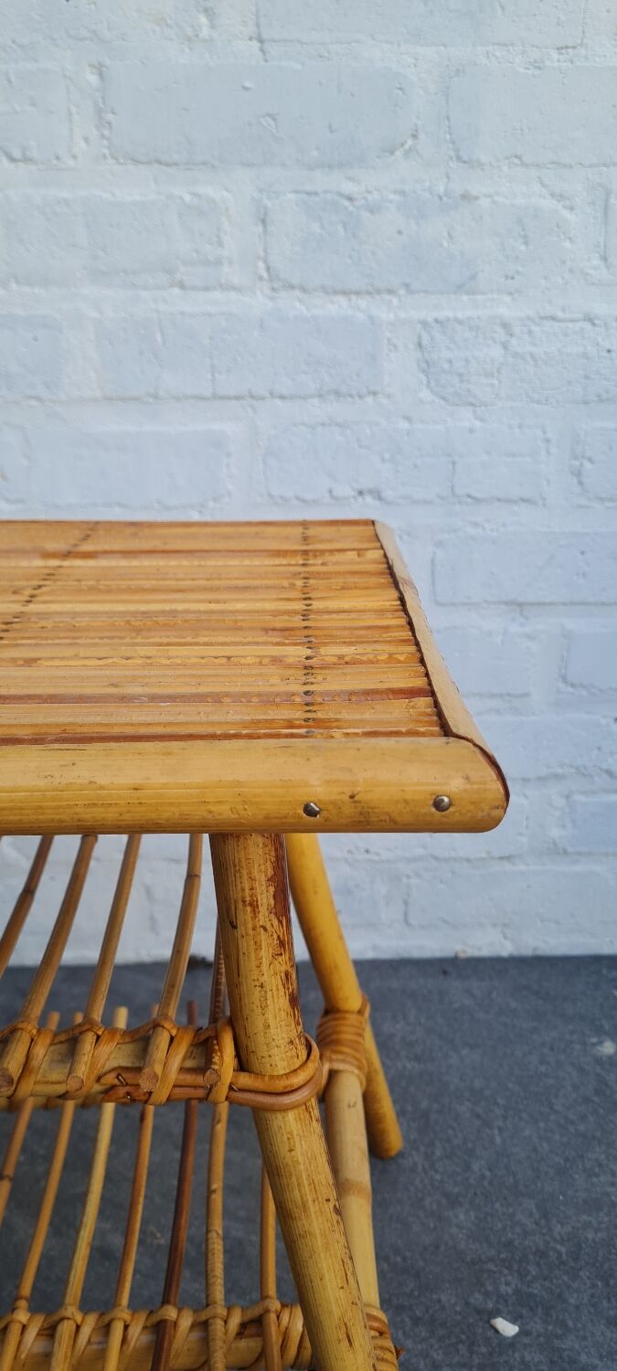 Rattan bedside table 1960