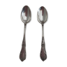 Duo of small silver old spoons