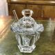 Baccarat crystal mustard pot and spoon
