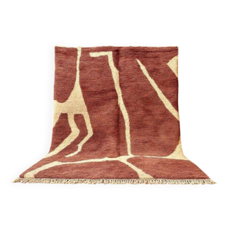 Handmade traditional beni ourain rug, size 150 x 250 cm.