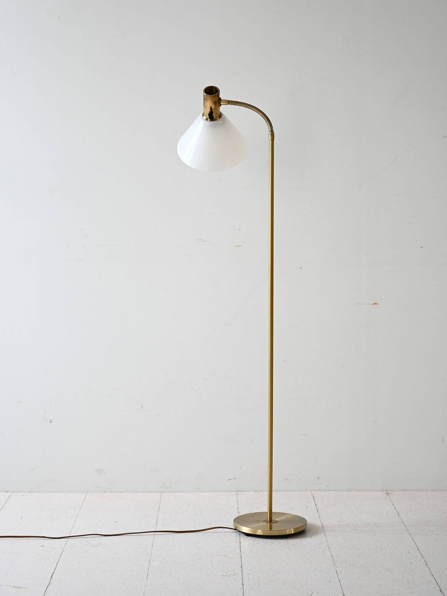 1950s Scandinavian Floor Lamp in Brass